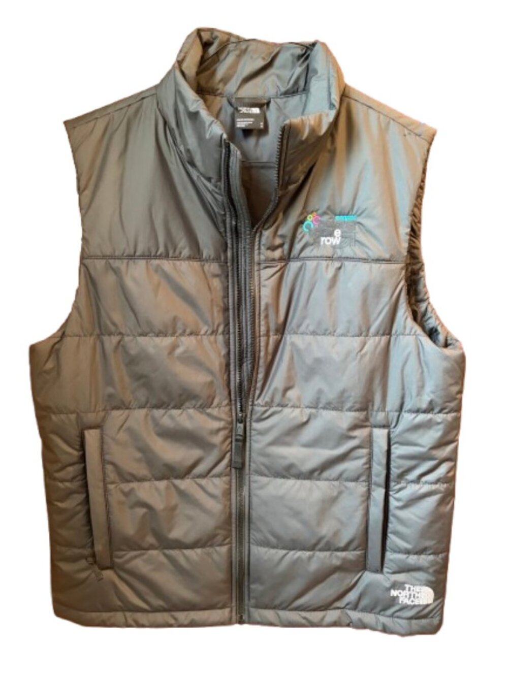 The North Face Puffer Vest Men's M Black Full Zip Embroidered Logo Insulated